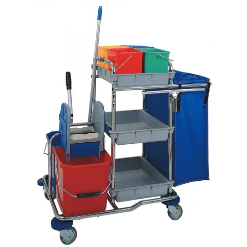 CARRO INOX 3 BANDEJAS Y BOLSA